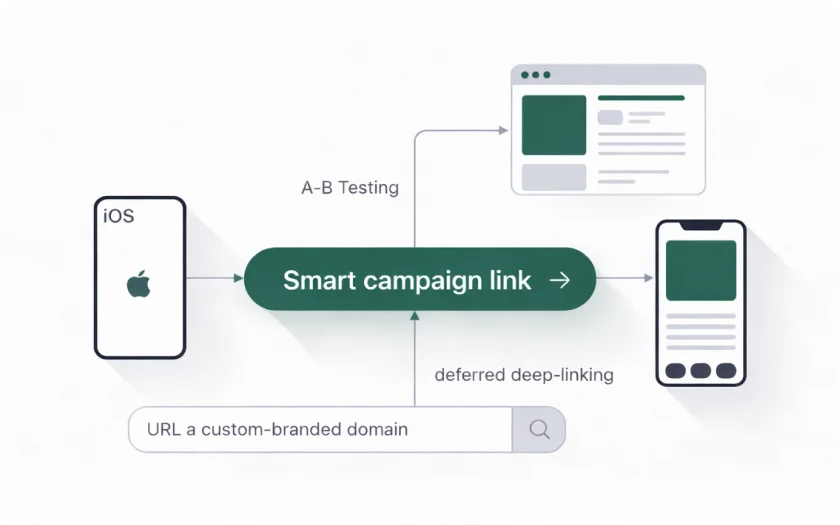Smartphone showing deep linking and social media integration